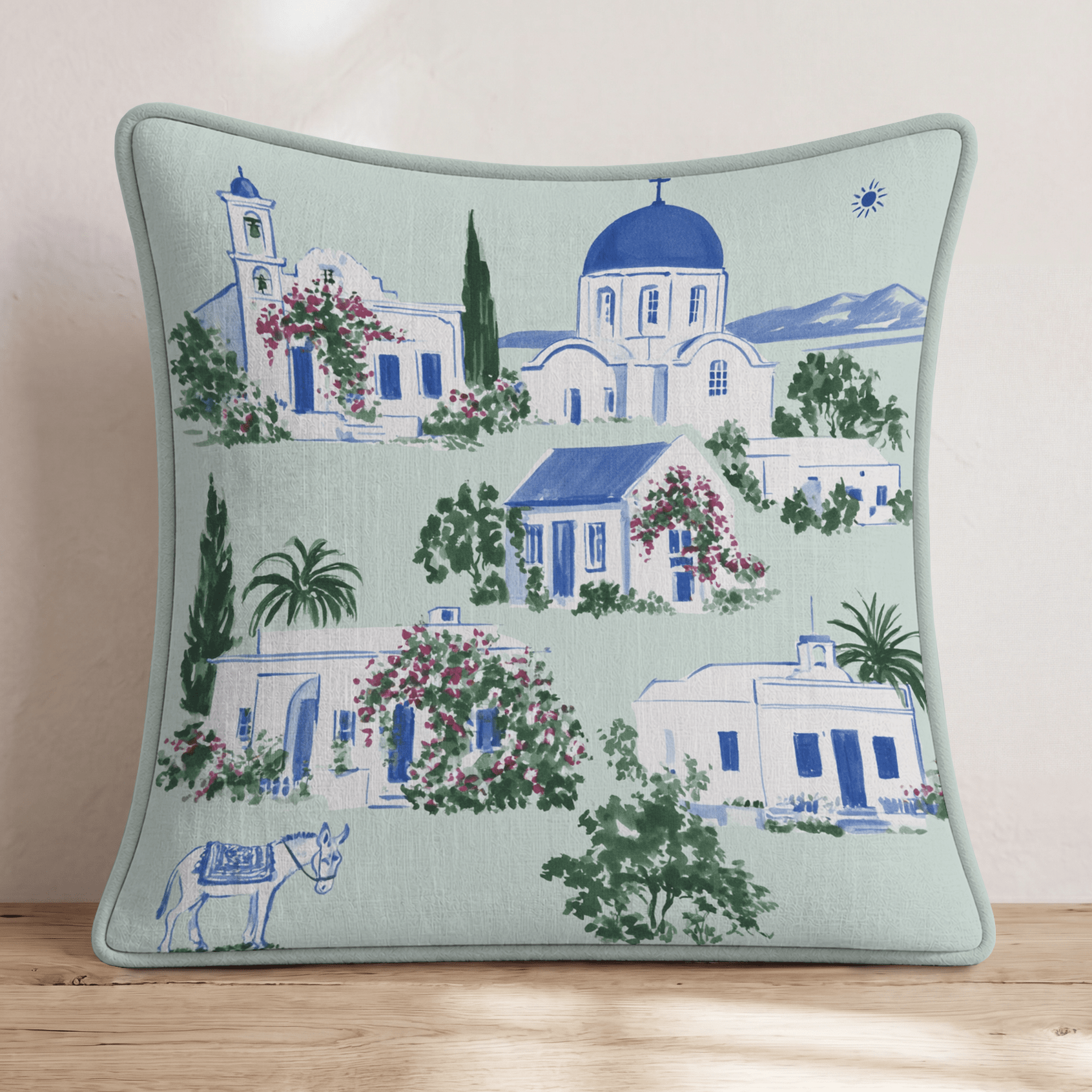 Greek To Me Throw Pillow - Hillcroft Home