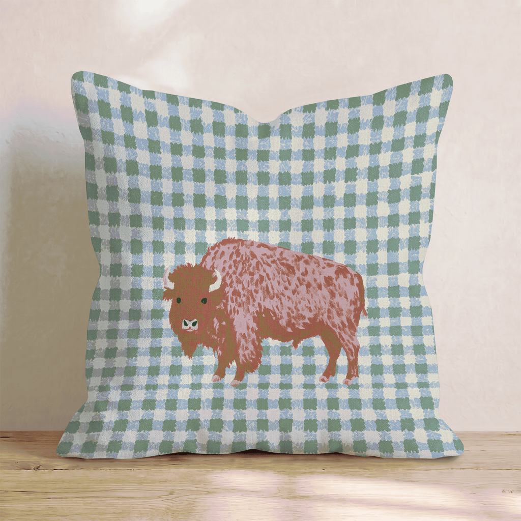 Green Buffalo Checkered Throw Pillow - Hillcroft Home