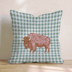 Green Buffalo Checkered Throw Pillow - Hillcroft Home