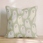Green Ghosts Throw Pillow - Hillcroft Home