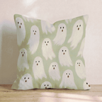 Green Ghosts Throw Pillow - Hillcroft Home