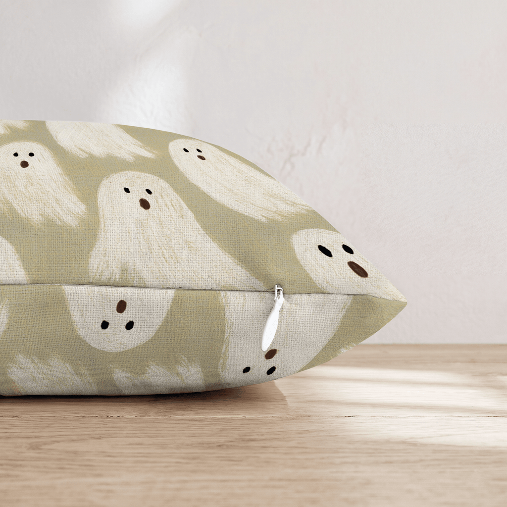 Green Ghosts Throw Pillow - Hillcroft Home