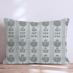 Green Grey Rows Throw Pillow - Hillcroft Home