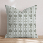 Green Grey Rows Throw Pillow - Hillcroft Home