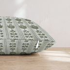 Green Grey Rows Throw Pillow - Hillcroft Home