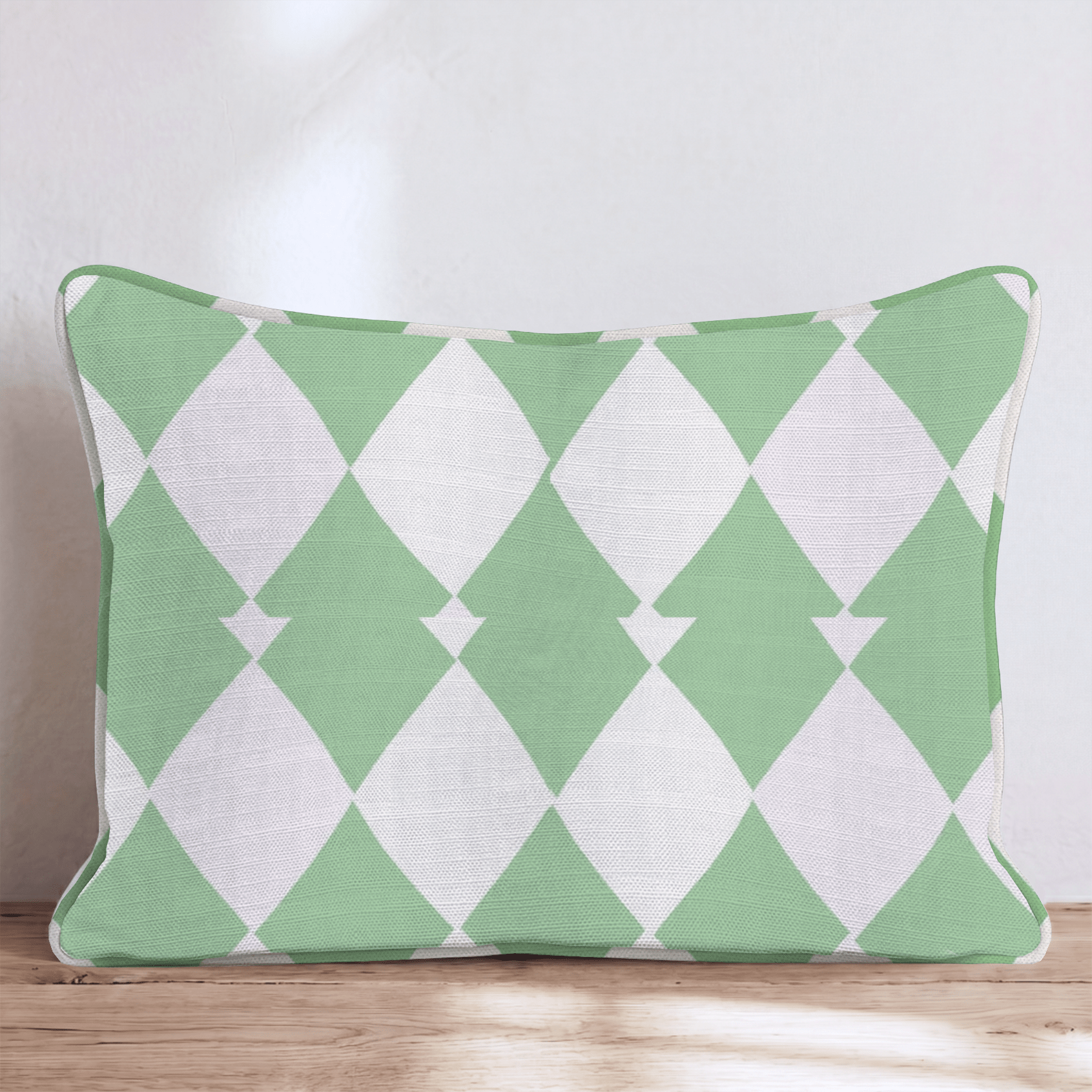 Green Harlequin Diamond Throw Pillow - Hillcroft Home