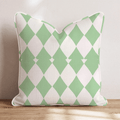 Green Harlequin Diamond Throw Pillow - Hillcroft Home