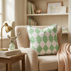 Green Harlequin Diamond Throw Pillow - Hillcroft Home