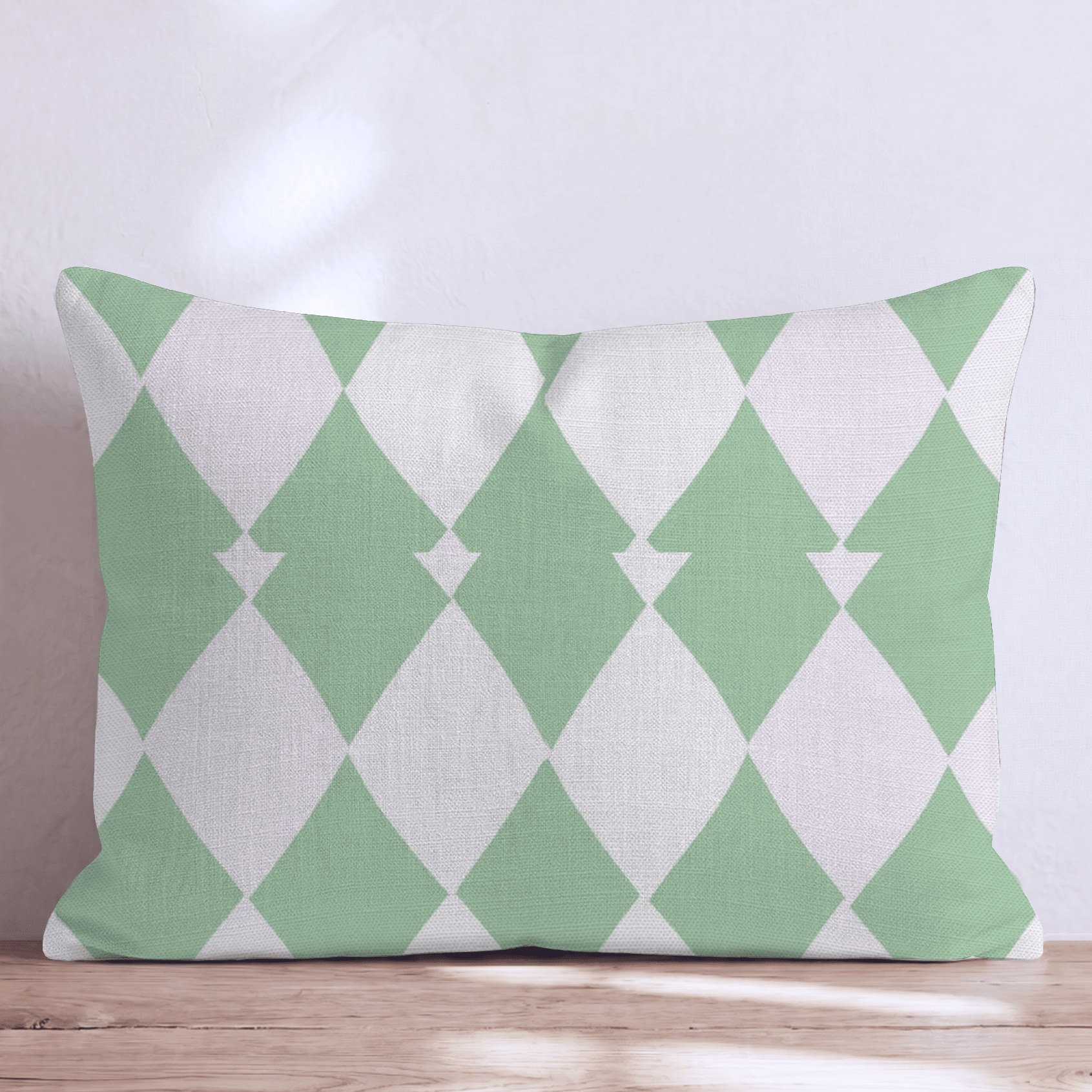 Green Harlequin Diamond Throw Pillow - Hillcroft Home