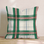 Green Holiday Plaid Throw Pillow - Hillcroft Home
