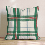 Green Holiday Plaid Throw Pillow - Hillcroft Home