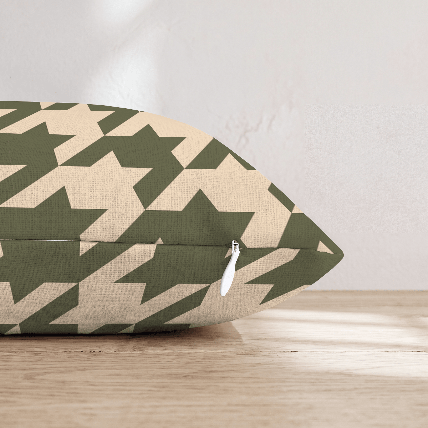 Green Houndstooth Throw Pillow - Hillcroft Home