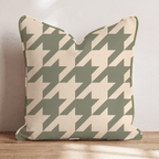Green Houndstooth Throw Pillow - Hillcroft Home