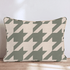 Green Houndstooth Throw Pillow - Hillcroft Home