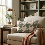 Green Houndstooth Throw Pillow - Hillcroft Home