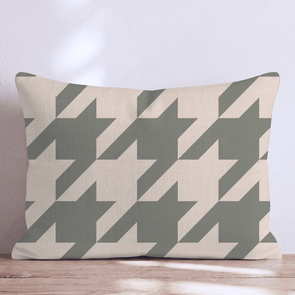 Green Houndstooth Throw Pillow - Hillcroft Home