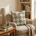 Green Houndstooth Throw Pillow - Hillcroft Home