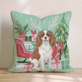 Green Meadow Cavalier King Charles Spaniel Antlers Throw Pillow - Hillcroft Home