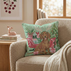 Green Meadow Dachshund Antlers Throw Pillow - Hillcroft Home
