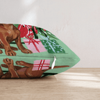 Green Meadow Dachshund Antlers Throw Pillow - Hillcroft Home