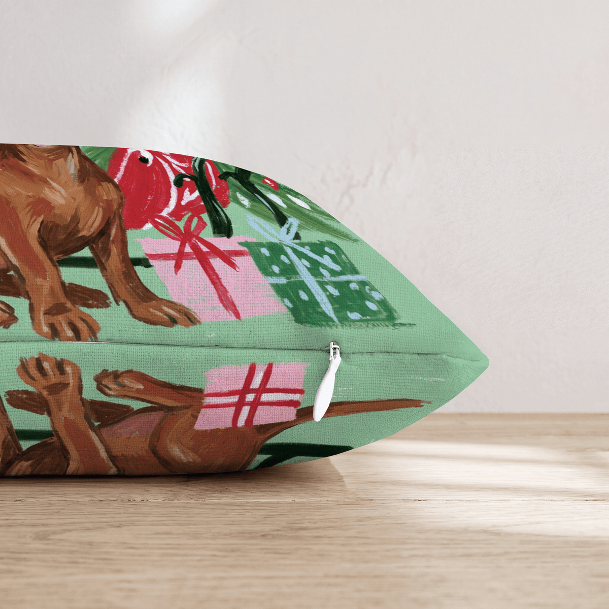 Green Meadow Dachshund Antlers Throw Pillow - Hillcroft Home