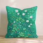 Green Meadow Daisies Throw Pillow - Hillcroft Home