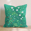 Green Meadow Daisies Throw Pillow - Hillcroft Home