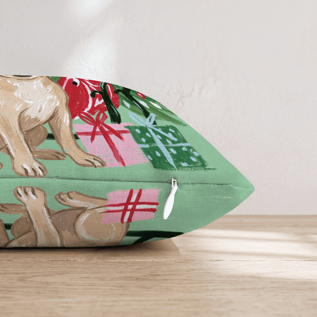 Green Meadow French Bulldog Antlers Throw Pillow - Hillcroft Home