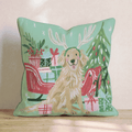 Green Meadow Golden Antlers Throw Pillow - Hillcroft Home