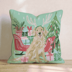 Green Meadow Golden Antlers Throw Pillow - Hillcroft Home