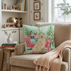 Green Meadow Golden Antlers Throw Pillow - Hillcroft Home