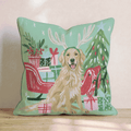 Green Meadow Golden Retriever Antlers Throw Pillow - Hillcroft Home
