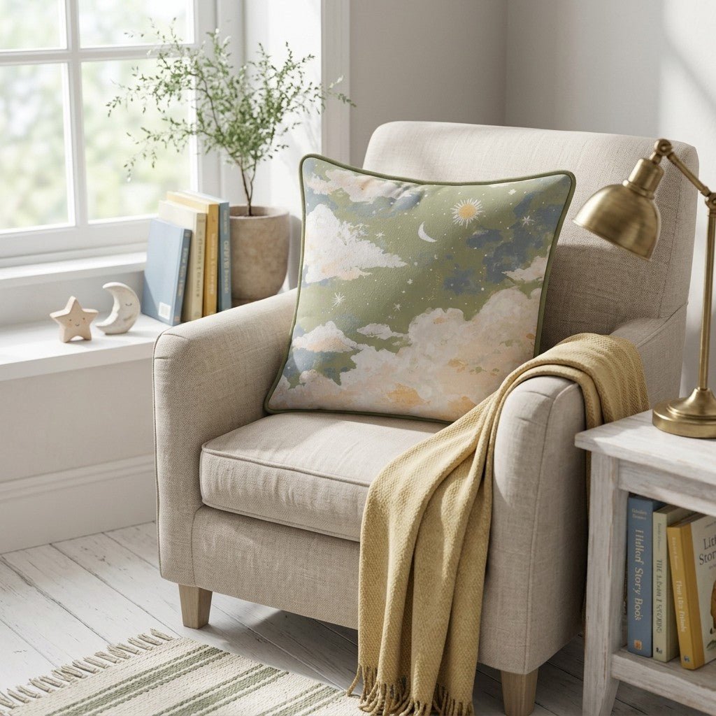 Green Night Sky Throw Pillow - Hillcroft Home