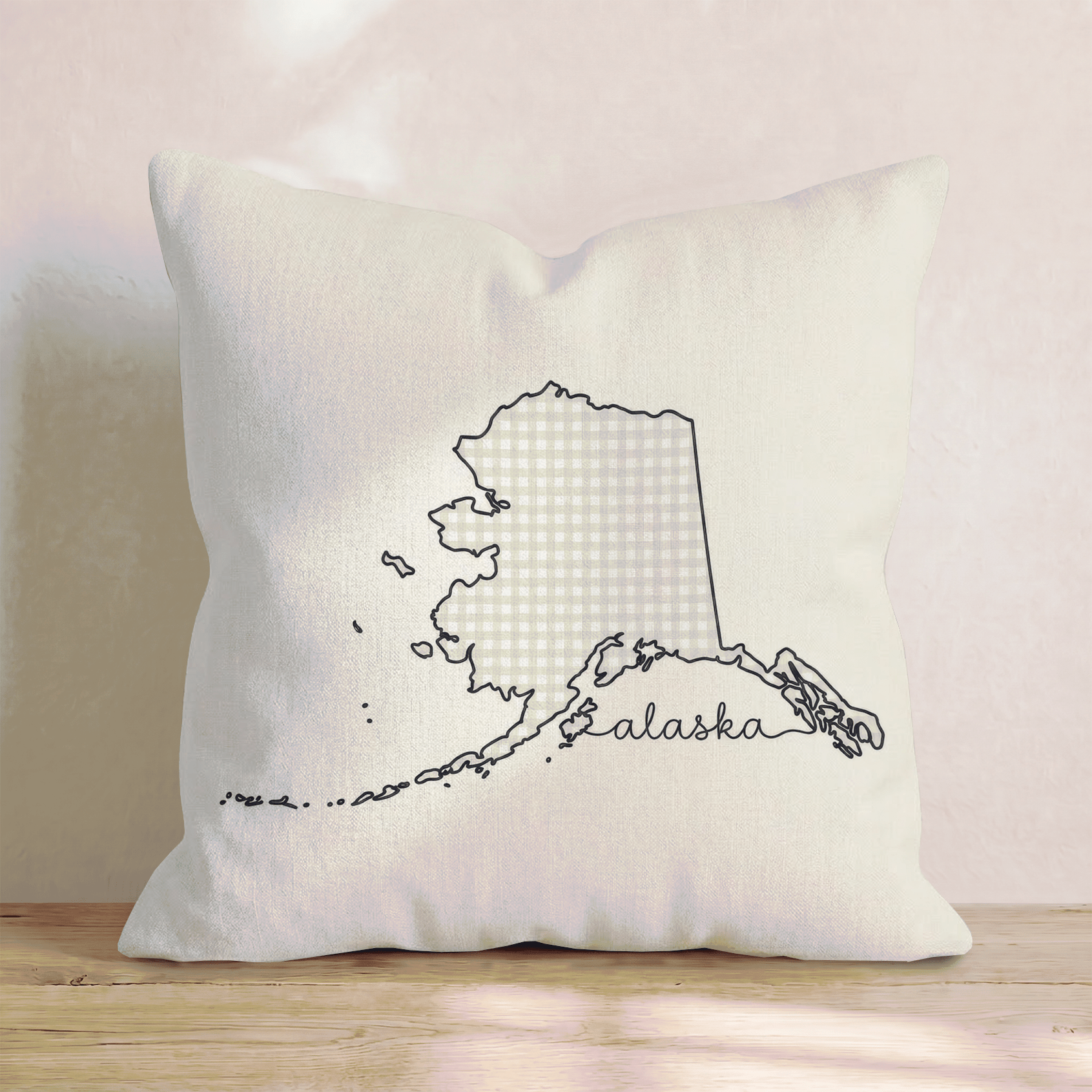 Green Plaid Alaska Throw Pillow - Hillcroft Home