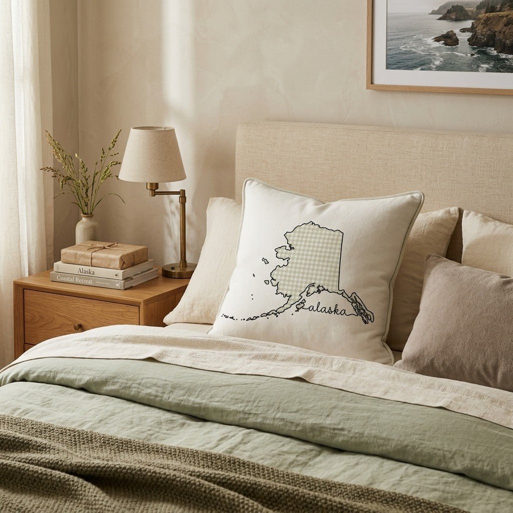 Green Plaid Alaska Throw Pillow - Hillcroft Home