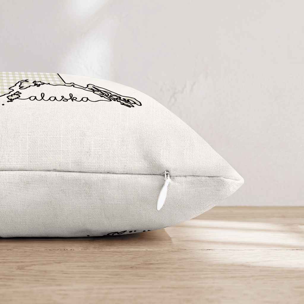 Green Plaid Alaska Throw Pillow - Hillcroft Home