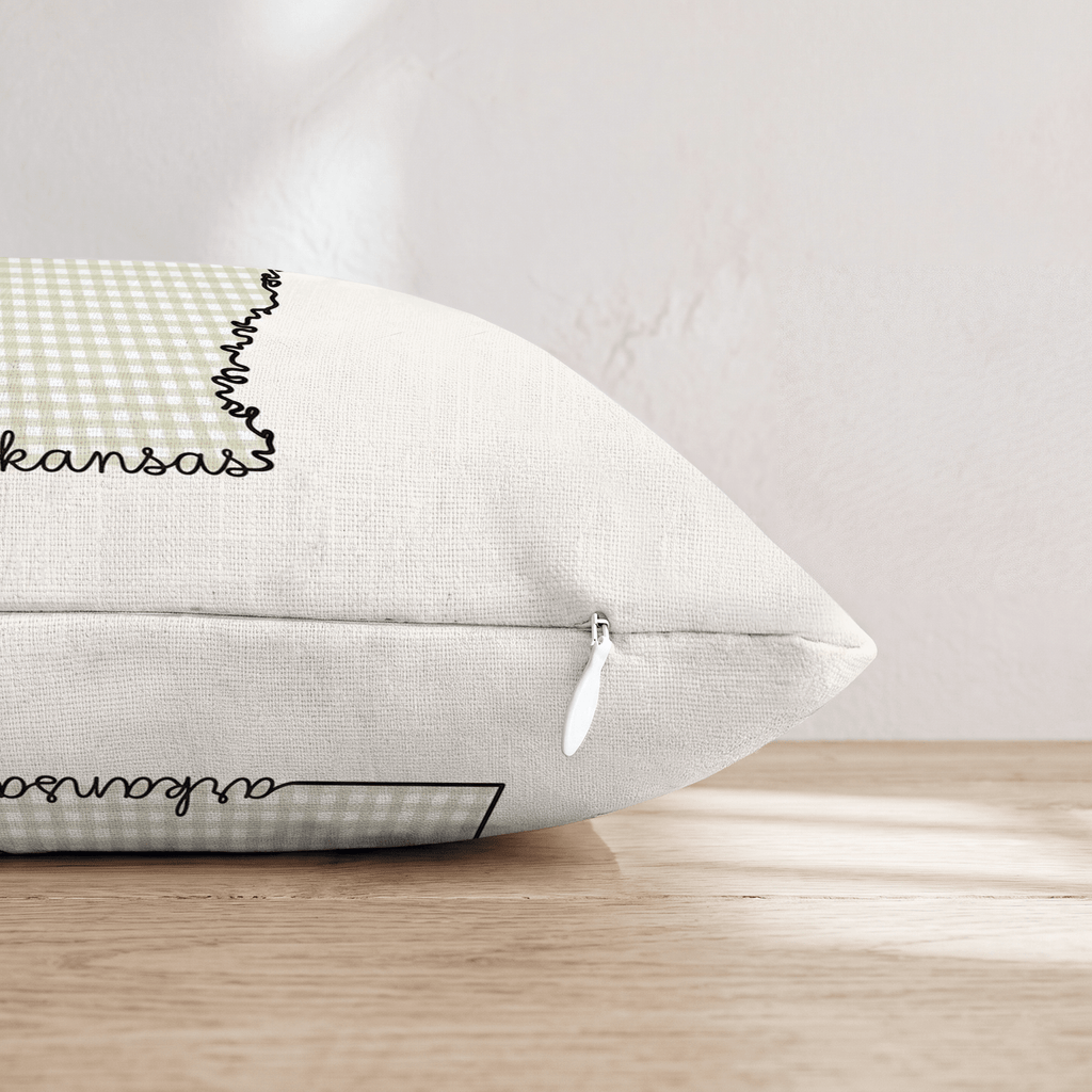 Green Plaid Arkansas Throw Pillow - Hillcroft Home