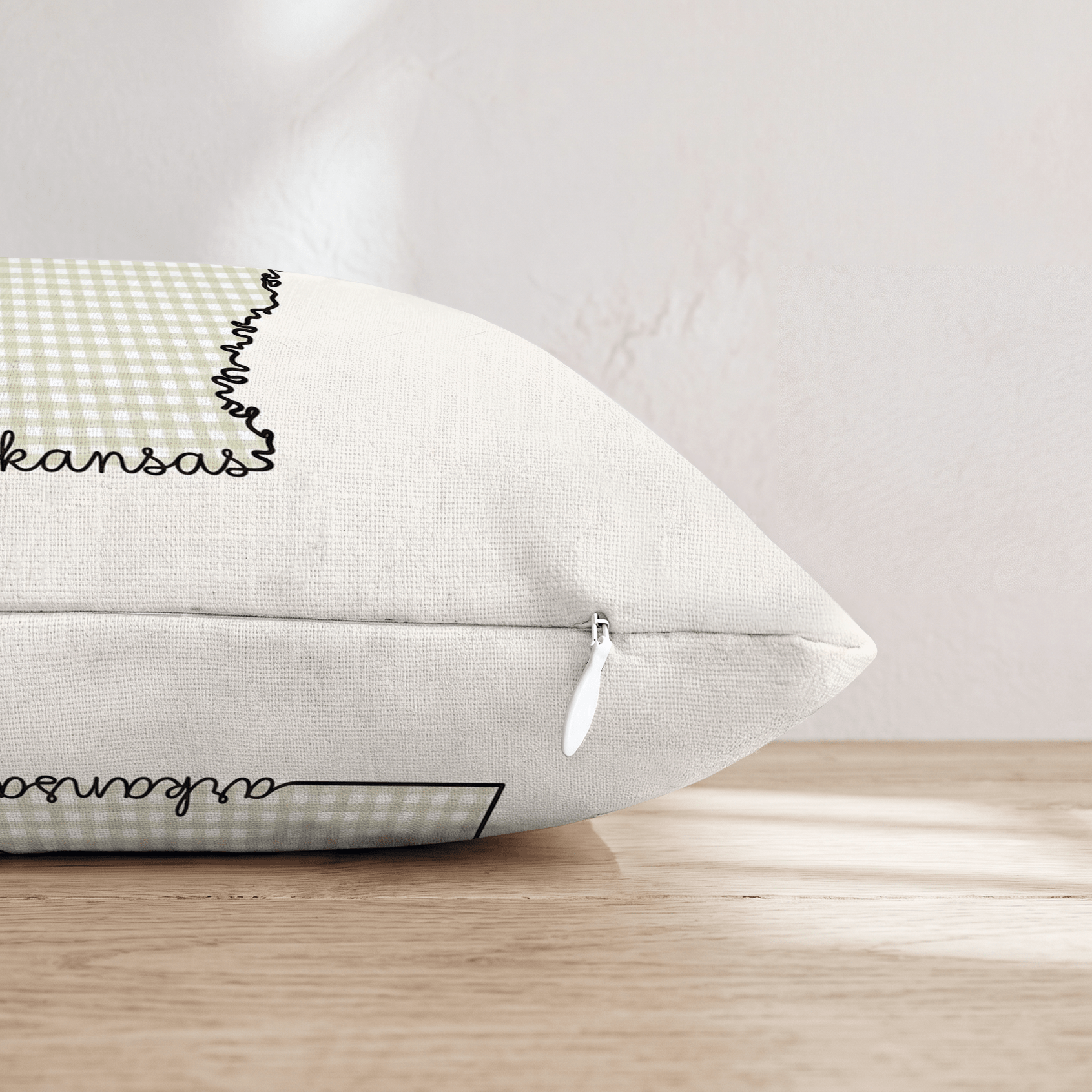 Green Plaid Arkansas Throw Pillow - Hillcroft Home