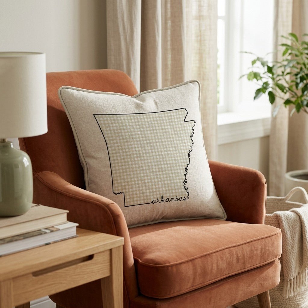 Green Plaid Arkansas Throw Pillow - Hillcroft Home