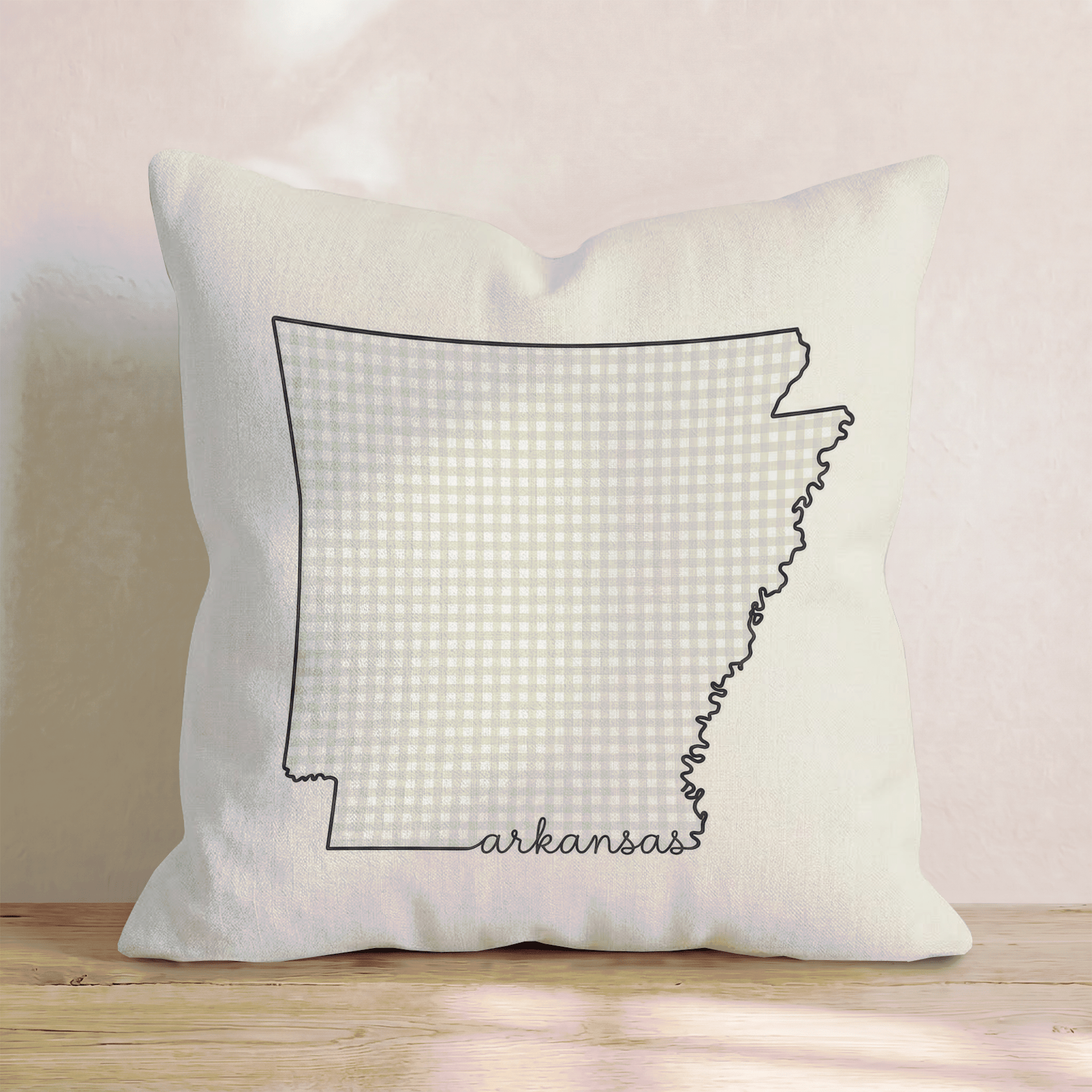 Green Plaid Arkansas Throw Pillow - Hillcroft Home
