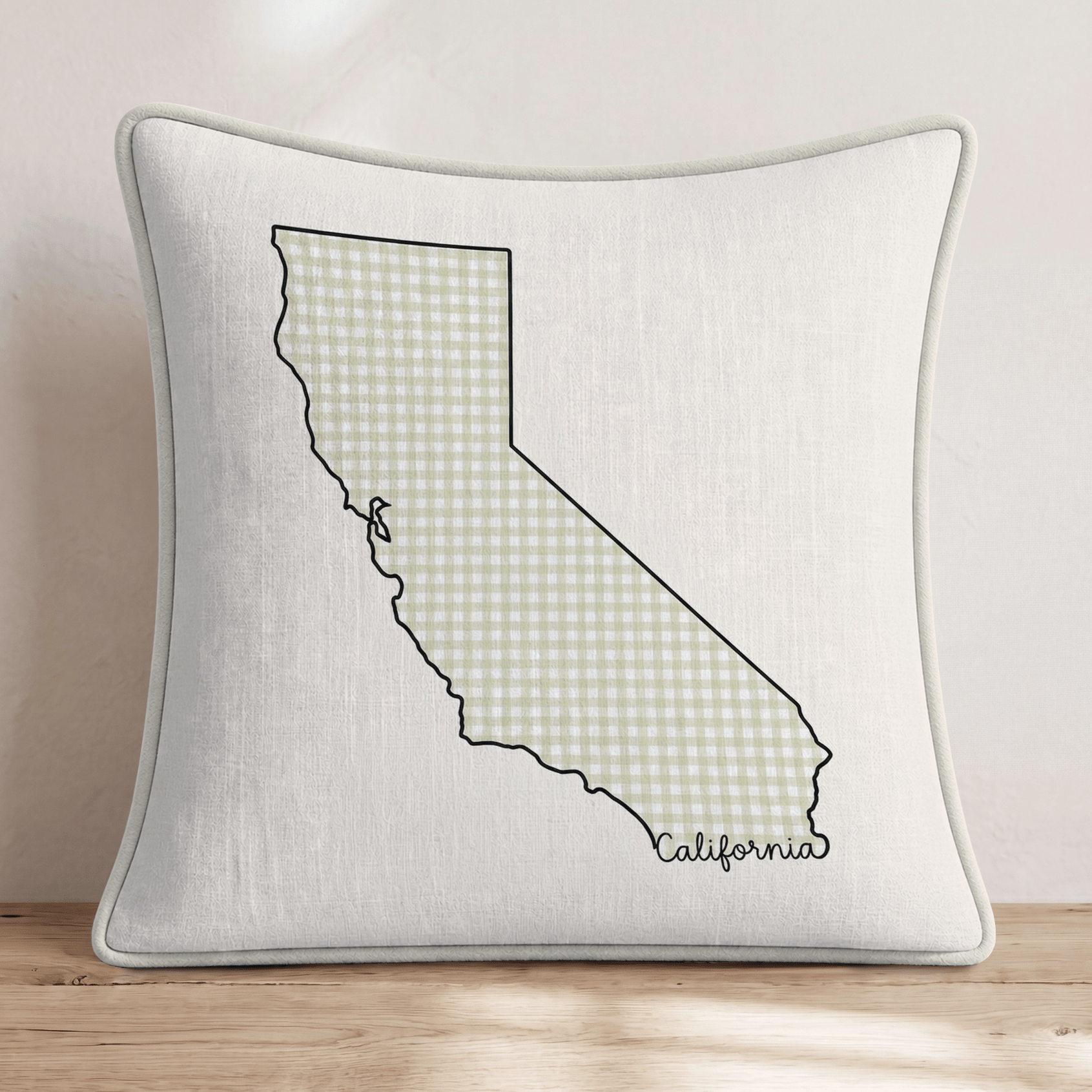 Green Plaid California Throw Pillow - Hillcroft Home