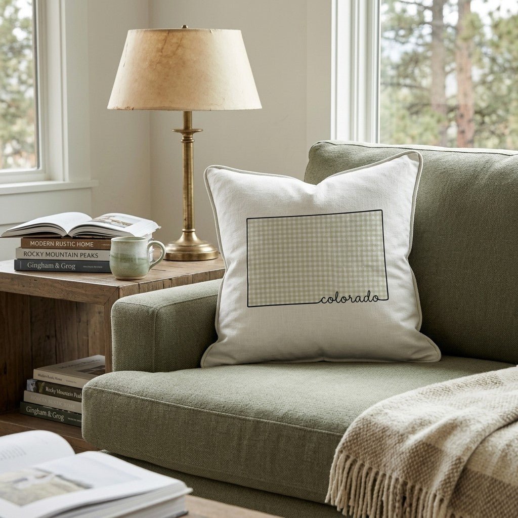 Green Plaid Colorado Throw Pillow - Hillcroft Home