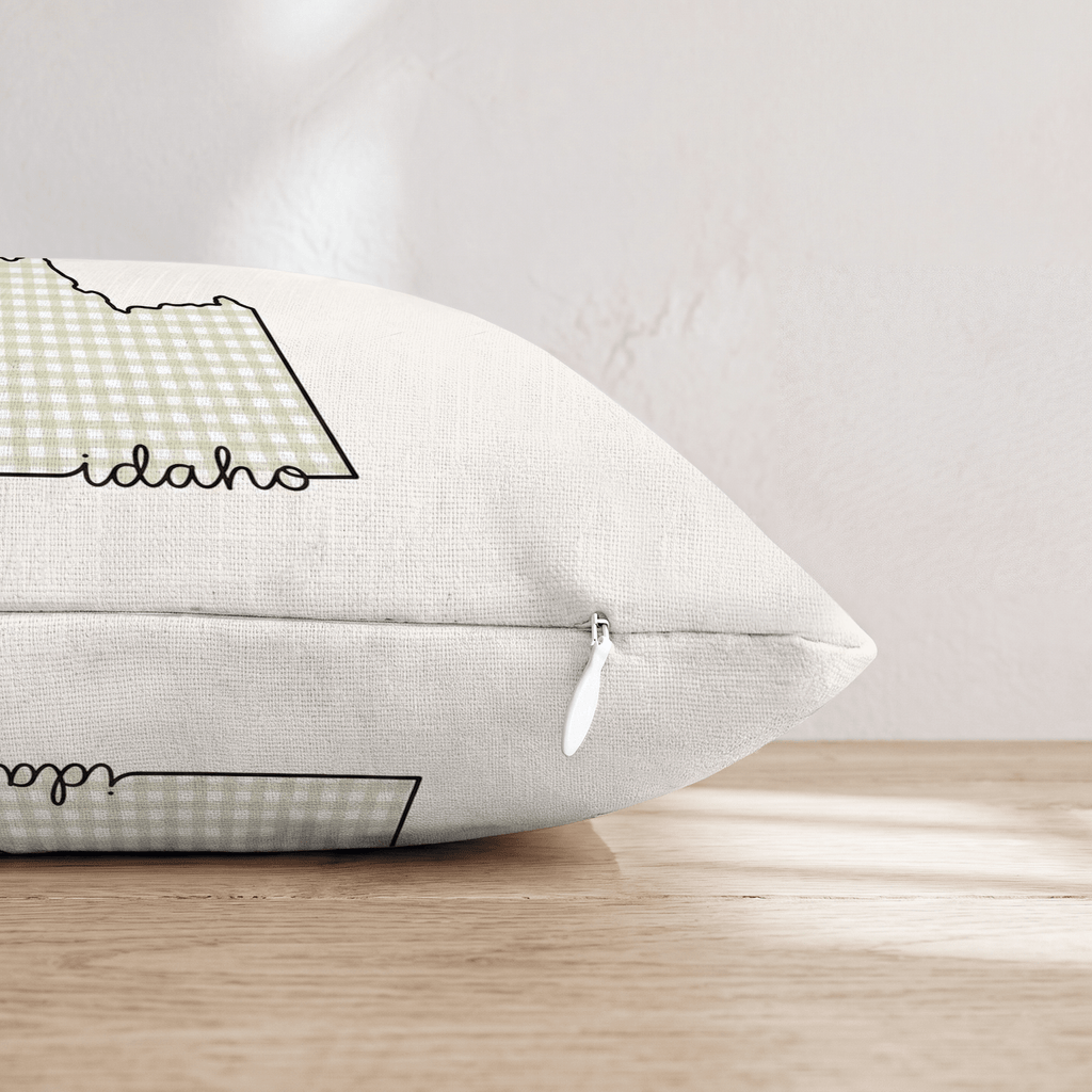 Green Plaid Idaho Throw Pillow - Hillcroft Home