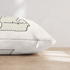 Green Plaid Michigan Throw Pillow - Hillcroft Home