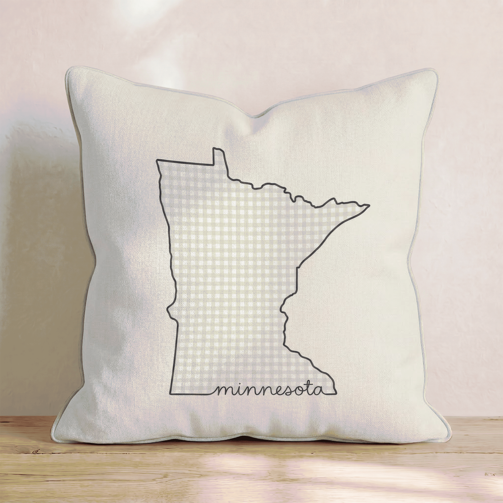 Green Plaid Minnesota Throw Pillow - Hillcroft Home