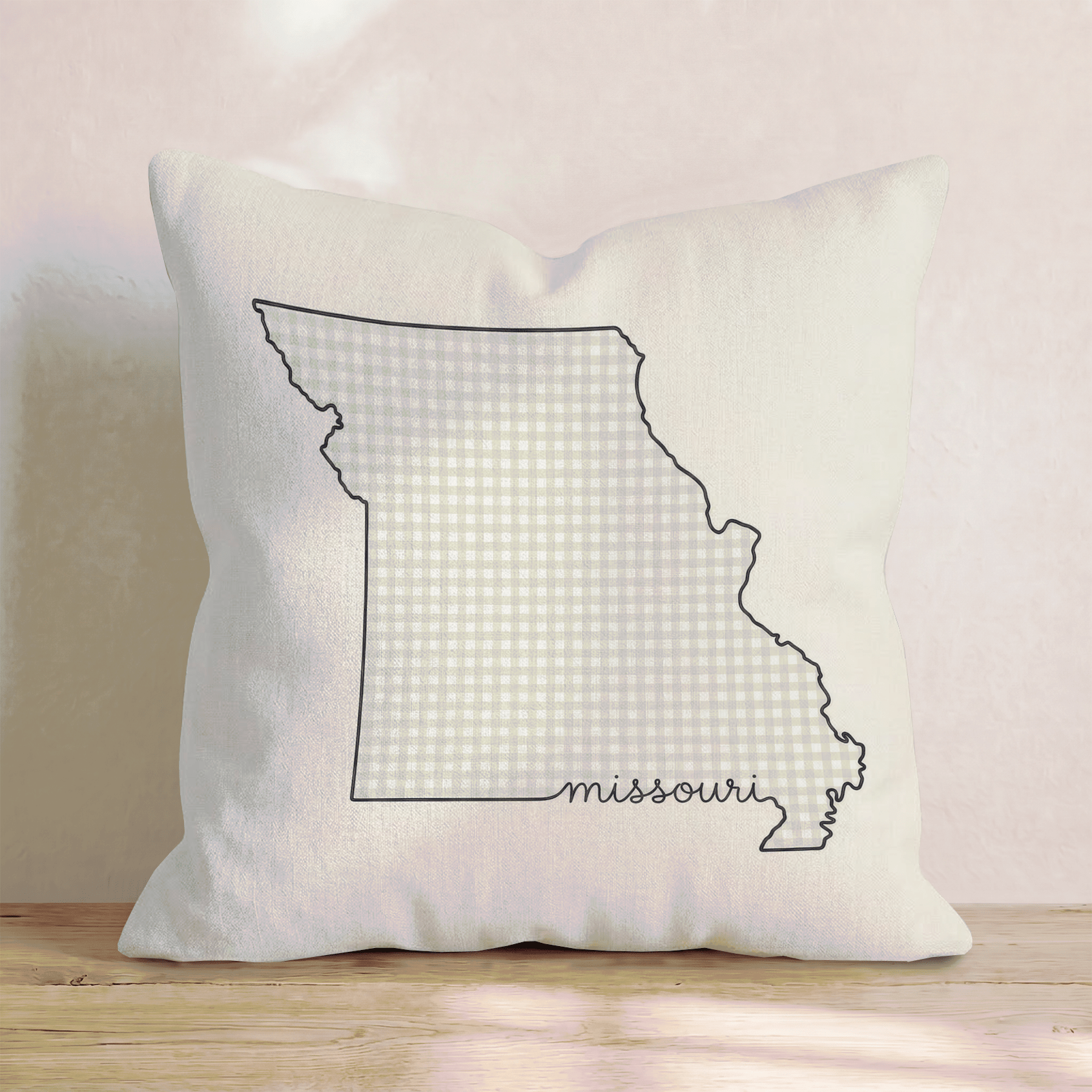 Green Plaid Missouri Throw Pillow - Hillcroft Home