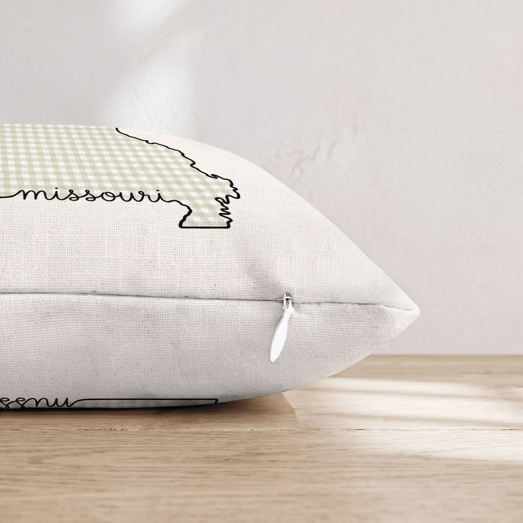 Green Plaid Missouri Throw Pillow - Hillcroft Home