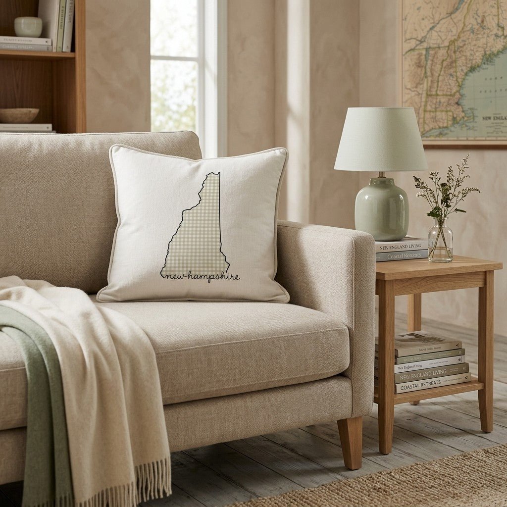 Green Plaid New Hampshire Throw Pillow - Hillcroft Home