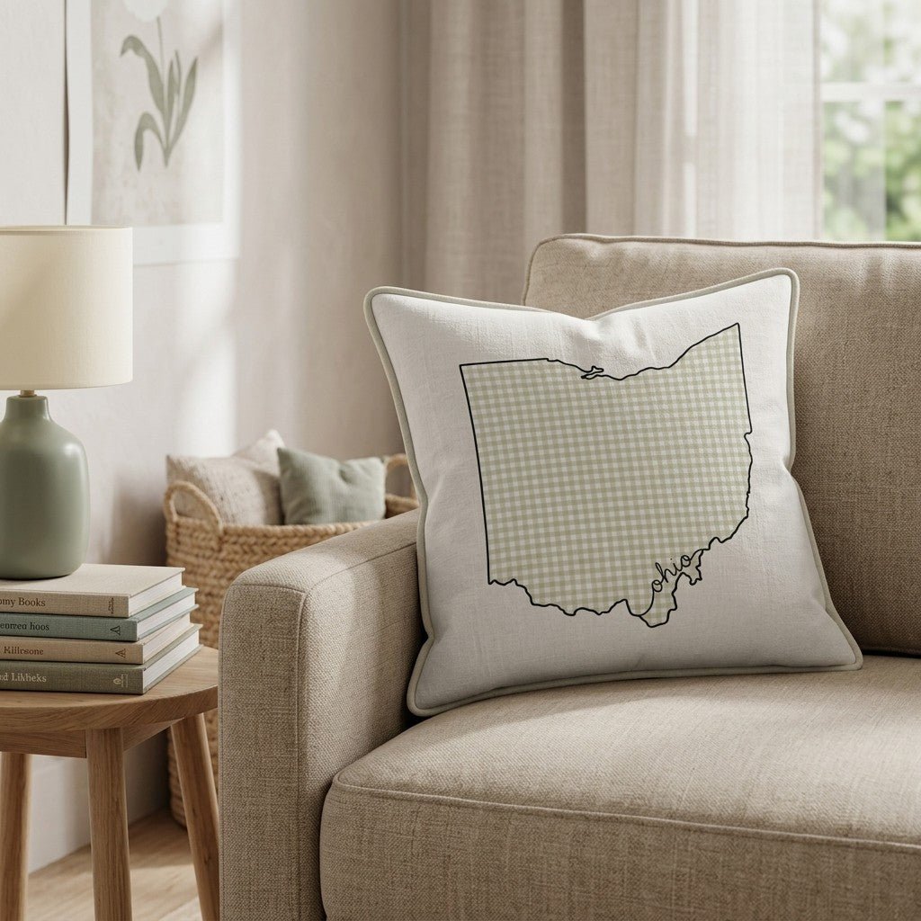 Green Plaid Ohio Throw Pillow - Hillcroft Home