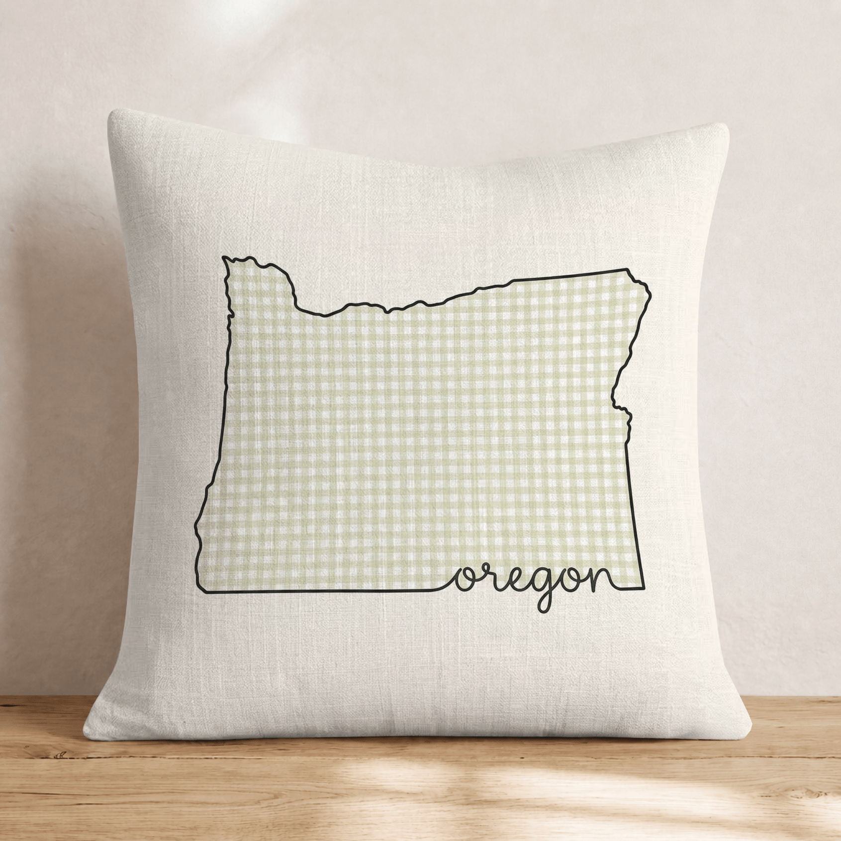 Green Plaid Oregon Throw Pillow - Hillcroft Home